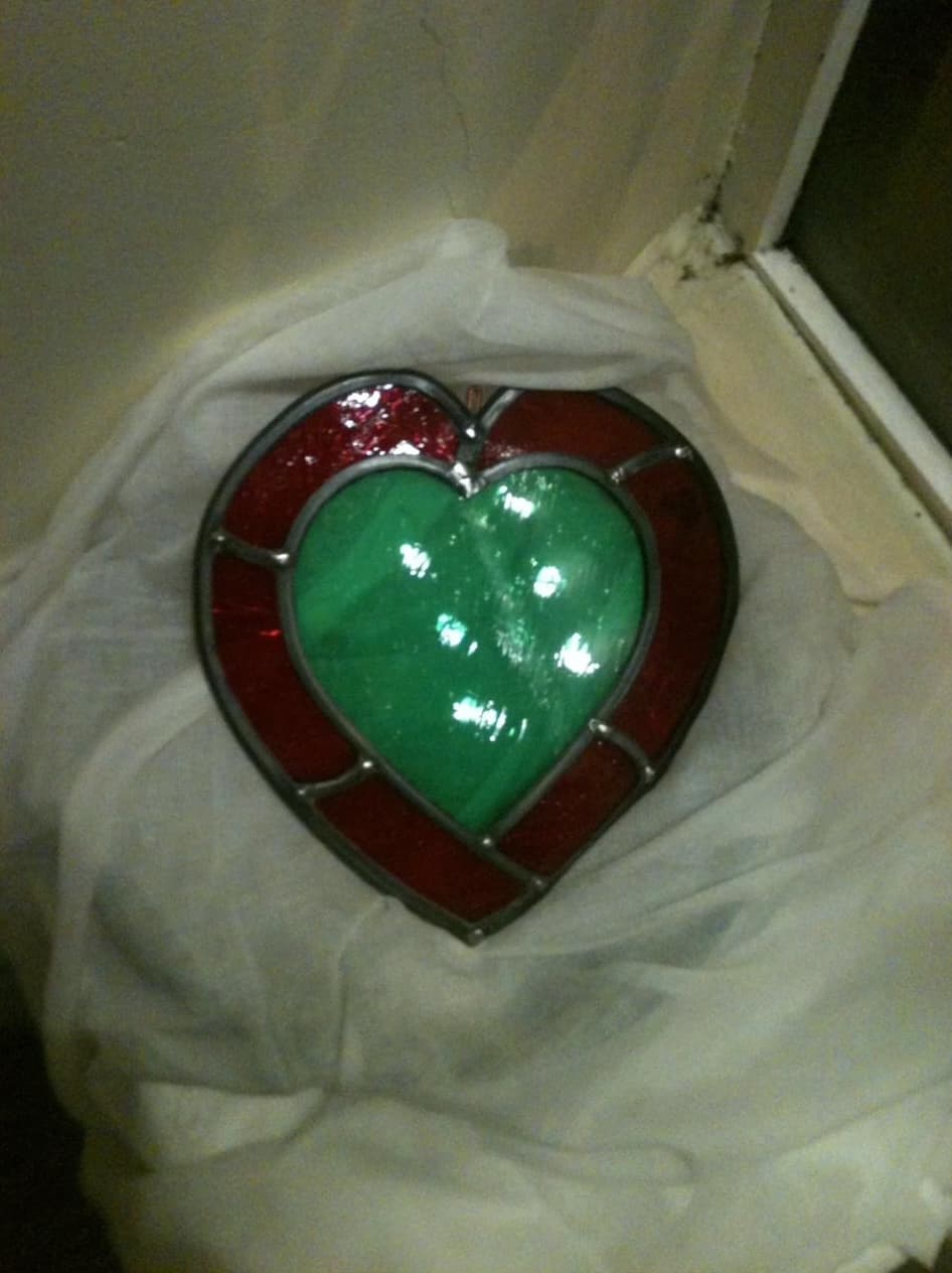 Irish Heart English Blood stained glass artwork